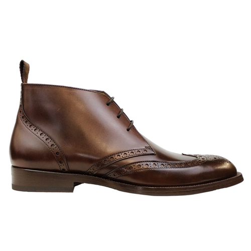 Hndmade Classic Ankle Boots English Style in natural brown