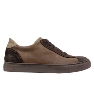 964 scarpa sportiva scamosciato marrone profilo