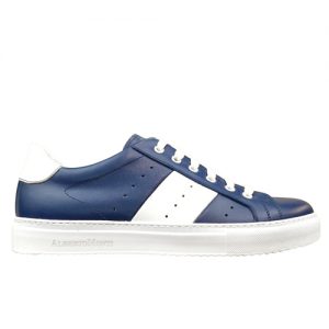 978 sneakers bluette bianco fondo cucito profilo
